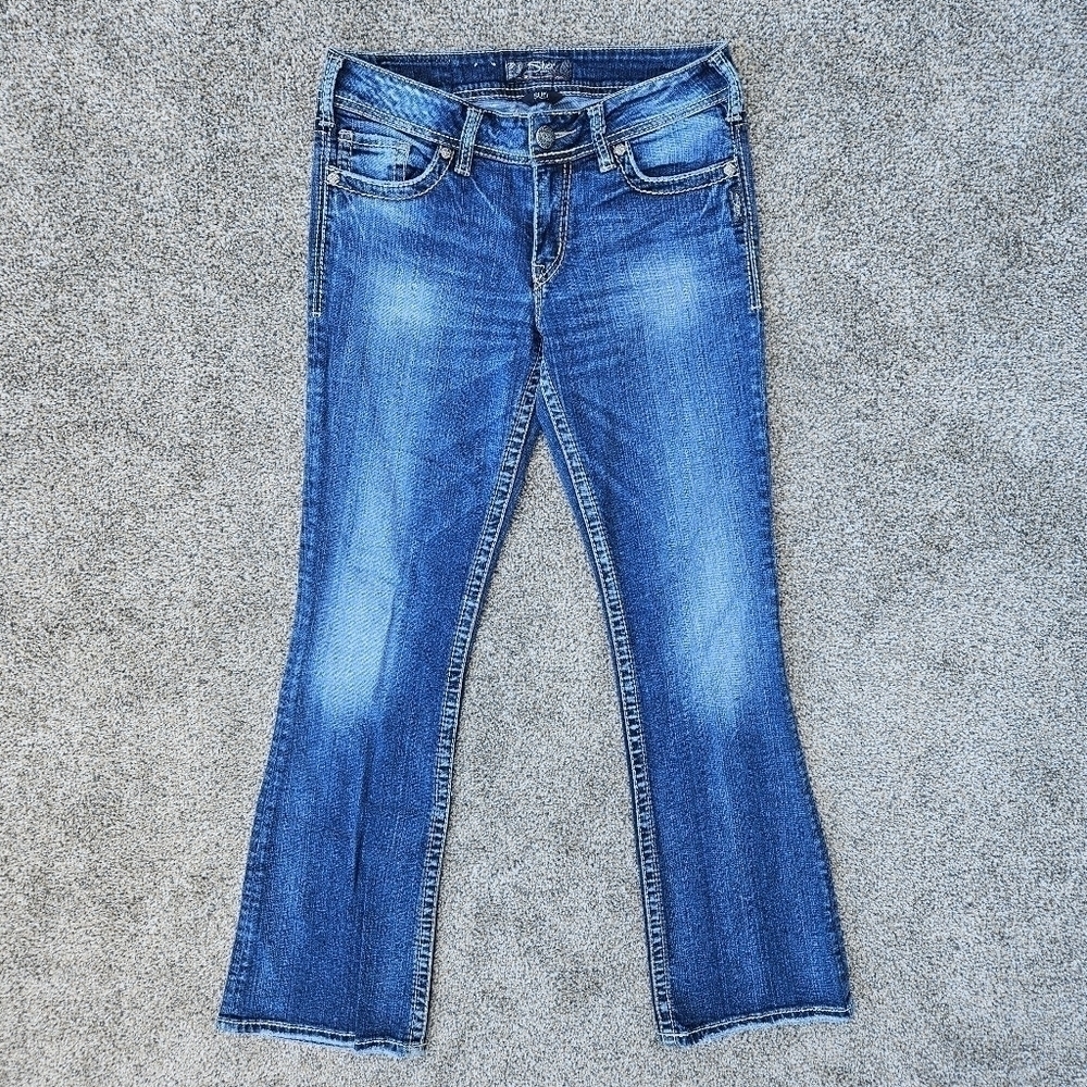 Silver Jeans Co Suki Bootcut Bedazzled Pocket Jeans Medium Wash Women Size 29x32